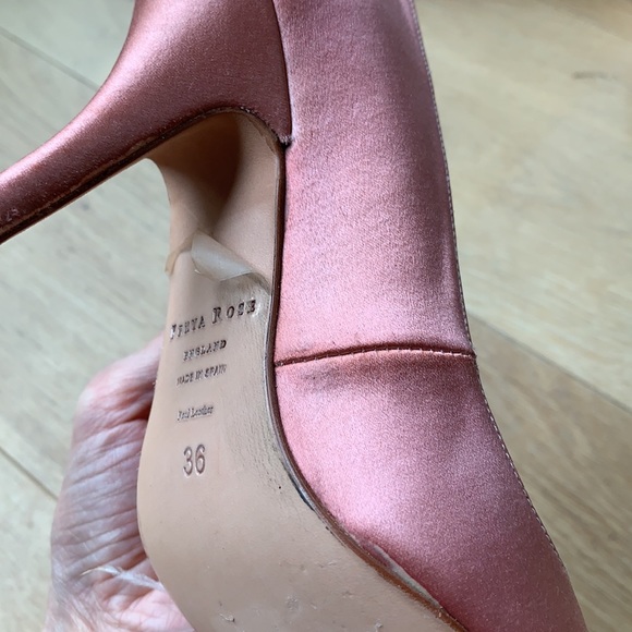 🦄 Freya Rose satin heels with romantic feather accent - Picture 8 of 12